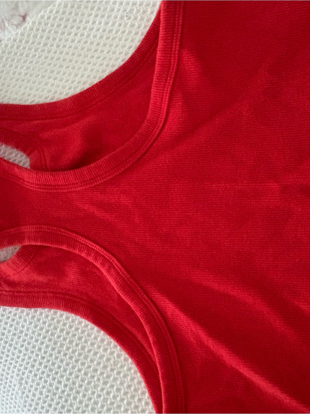 ALO Yoga Red Ribbed Crop Tank and Skort Set - Picture 6 of 6